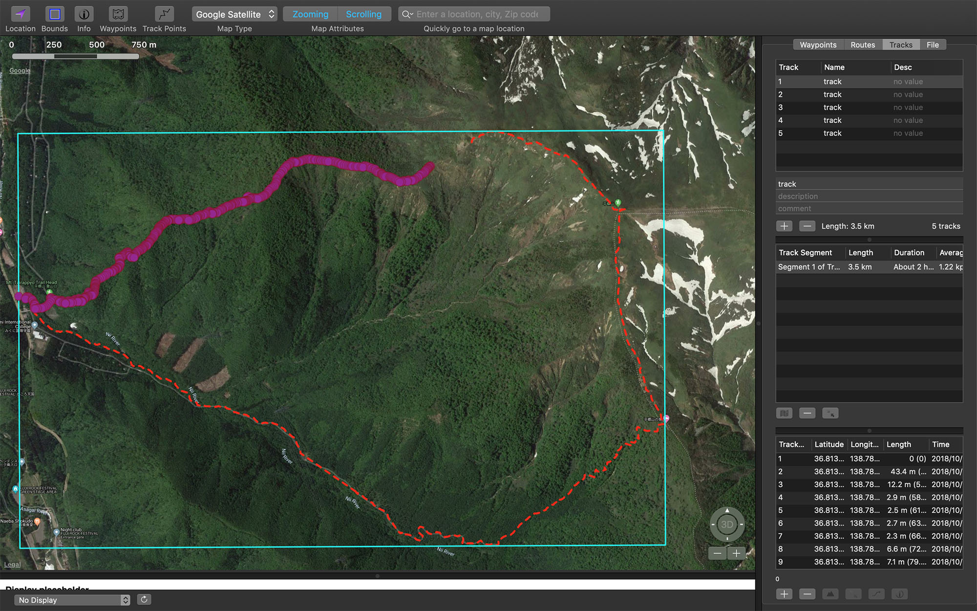 Note the multiple tracks in the upper right hand corner that need to be combined